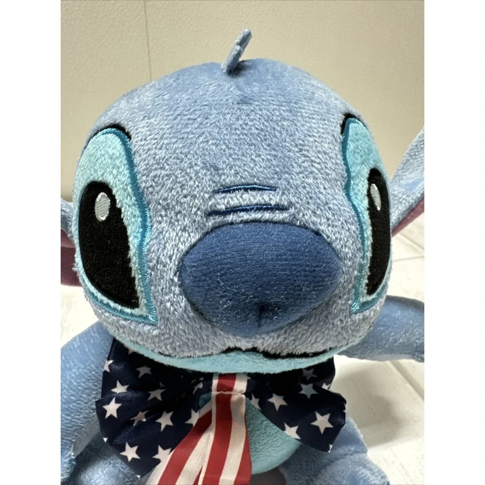 Disneys Stitch Being Patriotic With Flag Bowtie 8 Inch Plush Stuffed Animal